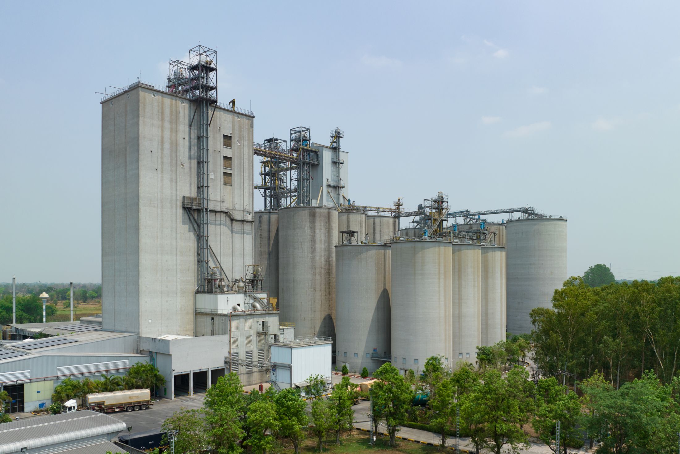 Grain elevators in an Eagle Grove-area farm town in North Central Iowa.